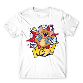 Fehér Tom és Jerry férfi rövid ujjú póló - Hey