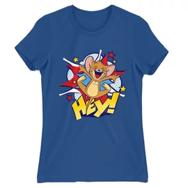 Királykék Tom és Jerry női rövid ujjú póló - Hey