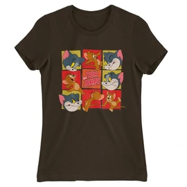 Barna Tom és Jerry női rövid ujjú póló - Retro