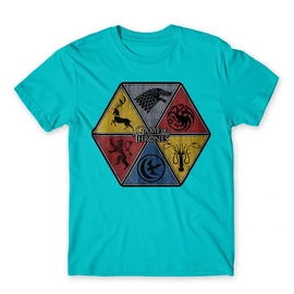 Almazöld Trónok harca férfi rövid ujjú póló - Game of Thrones Kingdoms