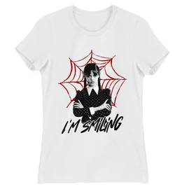 Fehér Wednesday női rövid ujjú póló - I’m smiling