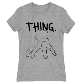 Sportszürke Wednesday női rövid ujjú póló - Thing lineart