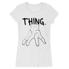 Fehér Wednesday női hosszított póló - Thing lineart