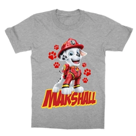 Sportszürke Mancs őrjárat gyerek rövid ujjú póló - Marshall
