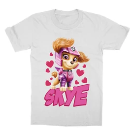 Fehér Mancs őrjárat gyerek rövid ujjú póló - Skye