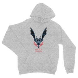 Sportszürke Sárkányok háza unisex kapucnis pulóver - Dragon Logo