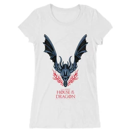 Fehér Sárkányok háza női hosszított póló - Dragon Logo