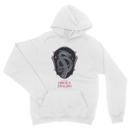 Fehér Sárkányok háza unisex kapucnis pulóver - Dragon Shield