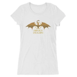 Fehér Sárkányok háza női hosszított póló - Gold Dragon