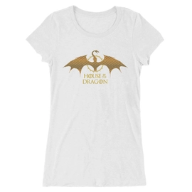 Fehér Sárkányok háza női hosszított póló - Gold Dragon