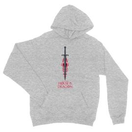 Sportszürke Sárkányok háza unisex kapucnis pulóver - House of the Dragon Sword