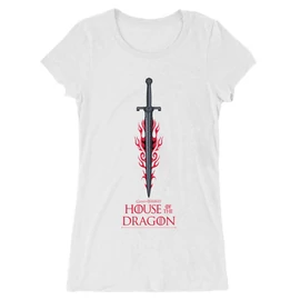 Fehér Sárkányok háza női hosszított póló - House of the Dragon Sword