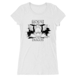 Fehér Sárkányok háza női hosszított póló - Iron Throne Monochrome