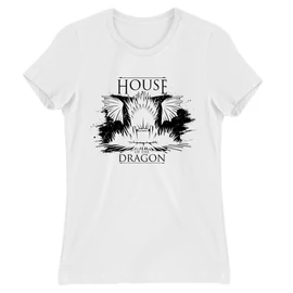 Fehér Sárkányok háza női póló - Iron Throne Monochrome