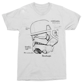 Star Wars férfi rövid ujjú póló - Stormtrooper Helmet Draw - Fehér színben