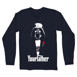 Sötétkék Star Wars férfi hosszú ujjú póló - Keresztapád