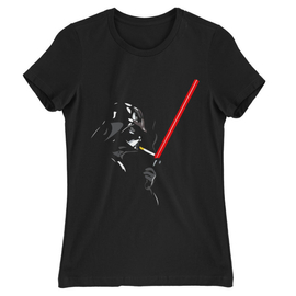 Fekete Star Wars női rövid ujjú póló - Darth Vader loose