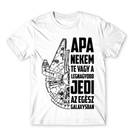 Fehér Apa a legnagyobb Jedi férfi rövid ujjú póló