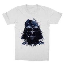 Fehér Star Wars gyerek rövid ujjú póló - Darth Vader és a Halálcsillag