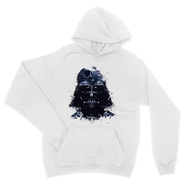 Fehér Star Wars unisex kapucnis pulóver - Darth Vader és a Halálcsillag
