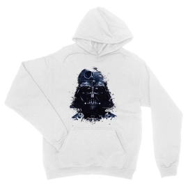 Fehér Star Wars unisex kapucnis pulóver - Darth Vader és a Halálcsillag