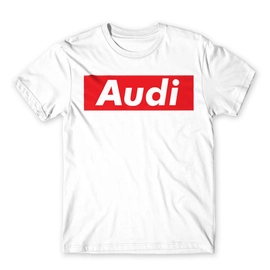 Fehér Audi férfi rövid ujjú póló - Audi Stripe