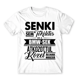 Fehér BMW férfi rövid ujjú póló - Senki sem tökéletes