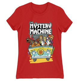 Piros Scooby-Doo női rövid ujjú póló - The Mystery Machine