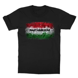 Fekete Magyarország zászló gyerek rövid ujjú póló - Splash