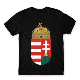 Fekete Magyarország férfi rövid ujjú póló - Címer