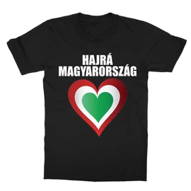 Fekete Hajrá Magyarország gyerek rövid ujjú póló - Szív