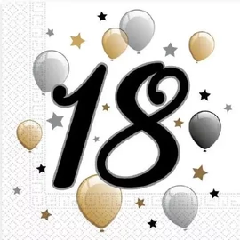 Happy Birthday szalvéta 20 db-os 33x33 cm - 18 Milestone