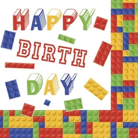 Happy Birthday szalvéta 20 db-os 33x33 cm - Blocks