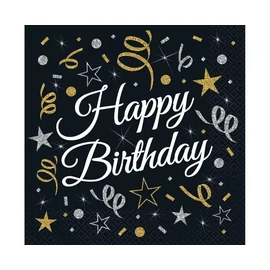 Happy Birthday szalvéta 20 db-os 33x33 cm - B&amp;amp;C