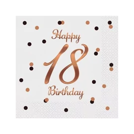 Happy Birthday szalvéta 20 db-os 33x33 cm - B&amp;amp;C White