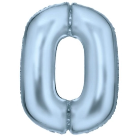 0-ás szám fólia lufi, 86 cm-es, blue kék színben