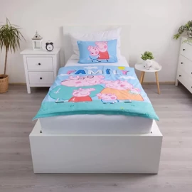 Peppa malac gyerek, ovis ágyneműhuzat garnitúra 100×135cm, 40×60 cm - Big Pig Family