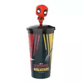 Deadpool &amp; Rozsomák pohár és Deadpool topper, figura