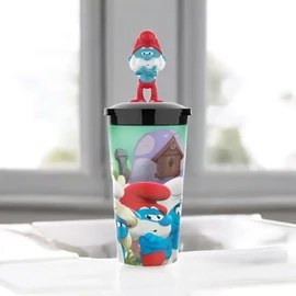 A hupikék törpikék pohár és Törpapa topper, figura