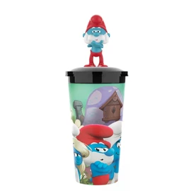 A hupikék törpikék pohár és Törpapa topper, figura
