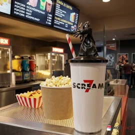 Sikoly 7 pohár és Ghostface figura, topper