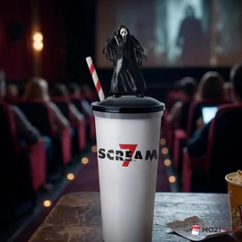 Sikoly 7 pohár és Ghostface figura, topper - Knife