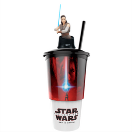 Star Wars: Az utolsó Jedik pohár és Rey topper és popcorn tasak