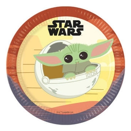 Star Wars The Mandalorian papírtányér 23 cm, 8 db-os szett - Baby Yoda