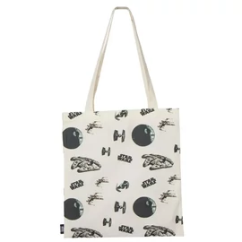Star Wars shopping bag, bevásárlótáska 40 cm - Halálcsillag és Millenium Falcon