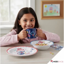 Disney Lilo és Stitch, A csillagkutya étkészlet, micro műanyag szett, bögrével 350 ml - Palms