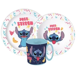 Disney Lilo és Stitch, A csillagkutya étkészlet, micro műanyag szett, bögrével 390 ml - Just