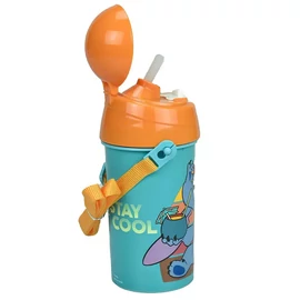 Disney Lilo és Stitch műanyag szívószálas kulacs akasztóval 500 ml - Cool
