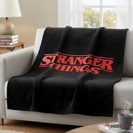 Stranger Things coral fleece polár takaró 130x170cm - Black
