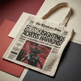 Stranger Things shopping bag, bevásárlótáska 40 cm - Hawkins